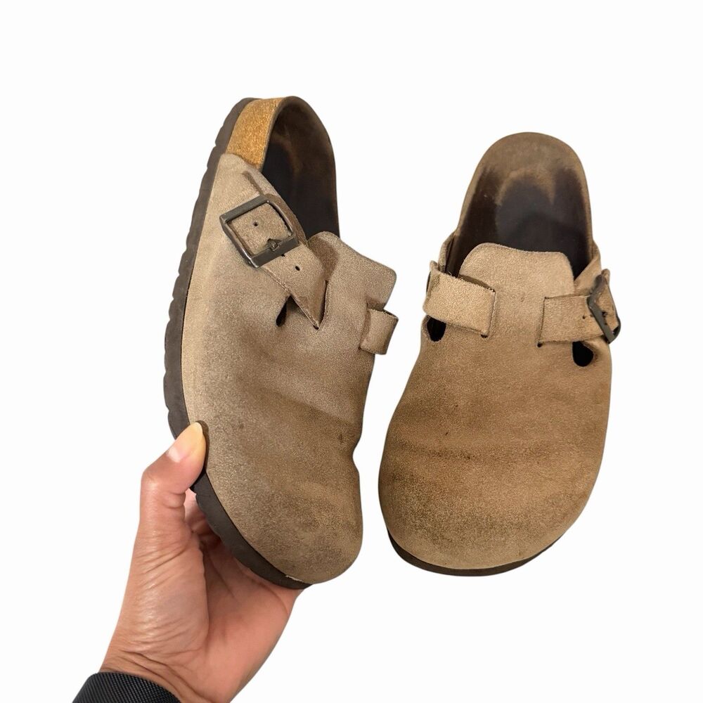 Betula By Birkenstock Shoes Womens 39 Boston Casual Mule Clogs Brown Suede